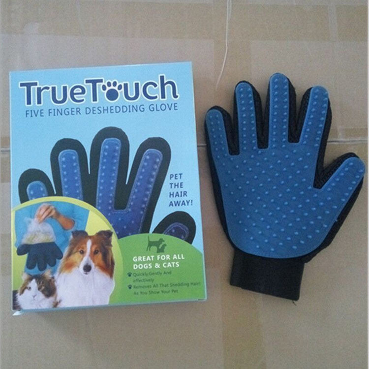 New Product Silicone True Touch Glove Deshedding Gentle Efficient Pet Grooming Dogs Bath Pet Supplies