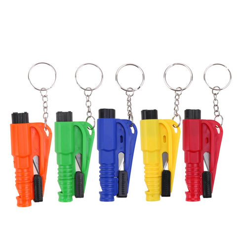 5 colors Car Auto Mini Safety Glass Window Breaking Hammer Emergency Escape Rescue Tool with Keychain Seat Belt Knife Cutter