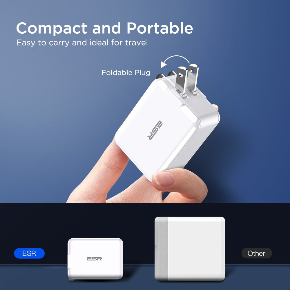 SabreCharge USB C Fast Charger 18W Wall Plug Travel Quick Type C Type c PD Charger for iPhone 11 X XR XS Max iPad Pro 2018 2019 US