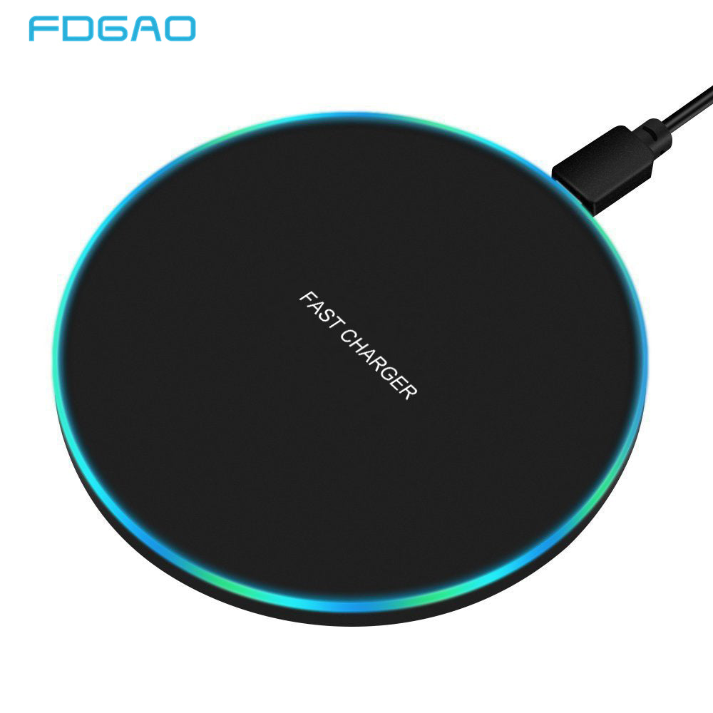 10W Fast Wireless Charger For Samsung Galaxy S9/S9+ S8 S7 Note 9 S7 Edge USB Qi Charging Pad for iPhone XS Max XR X 8 Plus