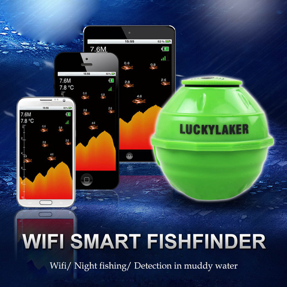 Wireless WIFI Fish Finder Sonar 50M/130ft Sea Fish Detect Finder For IOS Android Smart Fishfinder+Car Charger Pesca
