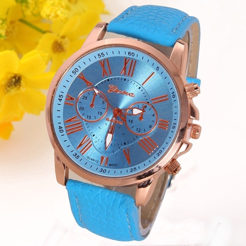 NEW Best Quality Geneva Platinum Watch Women PU Leather wristwatch casual dress watch reloj ladies gold gift Fashion Romantic