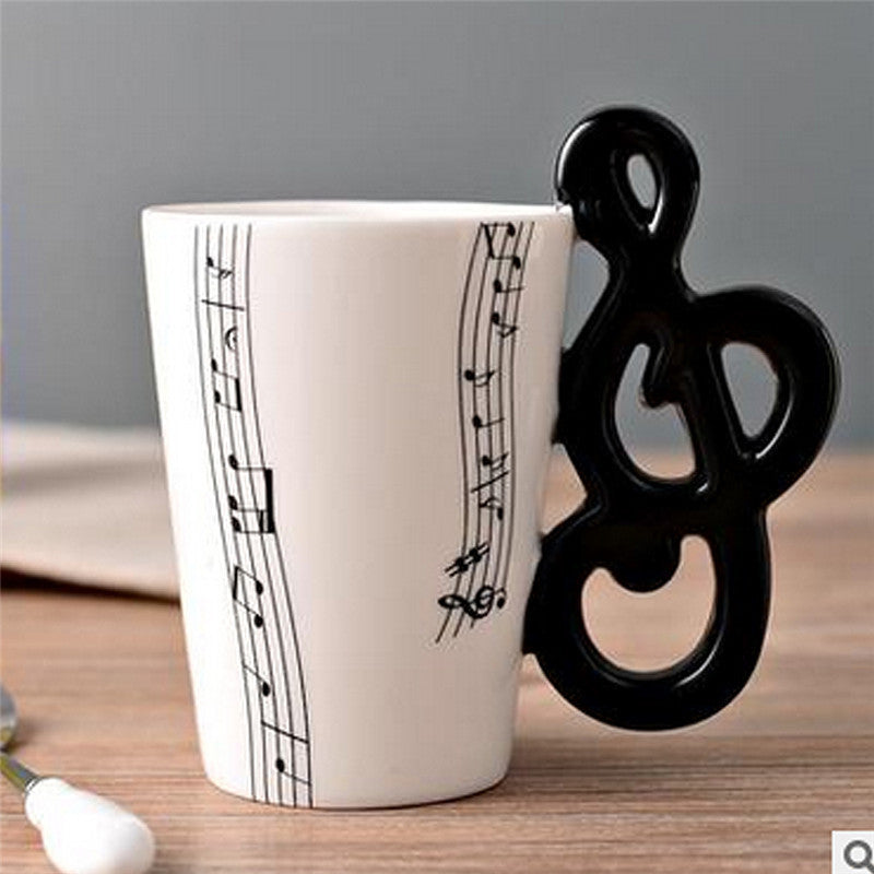 Novelty Guitar Ceramic Cup Personality Music Note Milk Juice Lemon Mug Coffee Tea Cup Home Office Drinkware Unique Gift