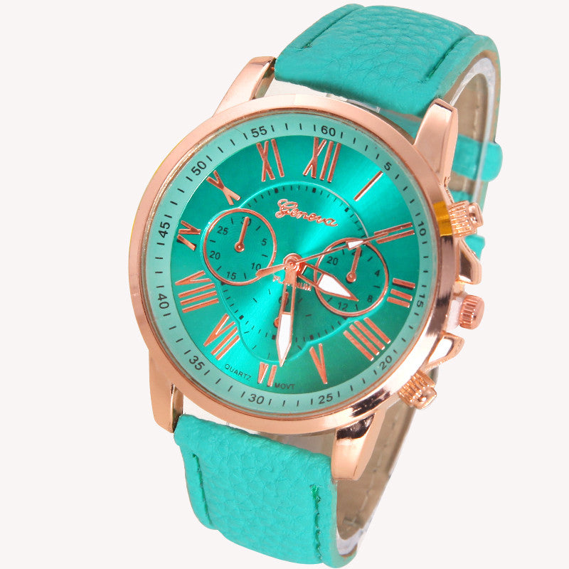 NEW Best Quality Geneva Platinum Watch Women PU Leather wristwatch casual dress watch reloj ladies gold gift Fashion Romantic