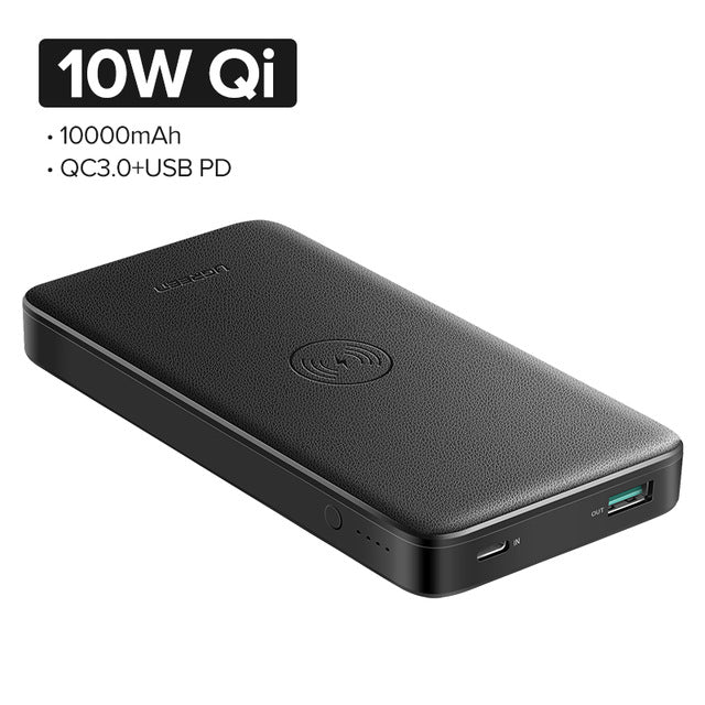 Quick Charge3.0 Power Bank 10000mAh Portable 10W Qi Wireless Charger Power Bank for iPhones & Samsung Galaxy smartphones Fast Wireless External Battery