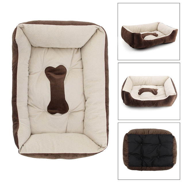 Pet Dog Bed Warming Dog House Soft Material Pet Nest Dog Fall and Winter Warm Nest Kennel For Cat Puppy Black/Coffee