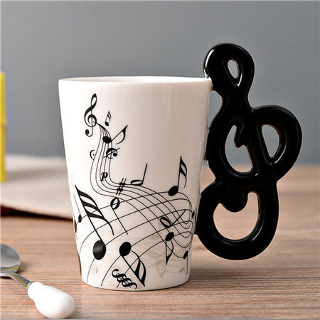 Novelty Guitar Ceramic Cup Personality Music Note Milk Juice Lemon Mug Coffee Tea Cup Home Office Drinkware Unique Gift