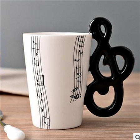 Novelty Guitar Ceramic Cup Personality Music Note Milk Juice Lemon Mug Coffee Tea Cup Home Office Drinkware Unique Gift