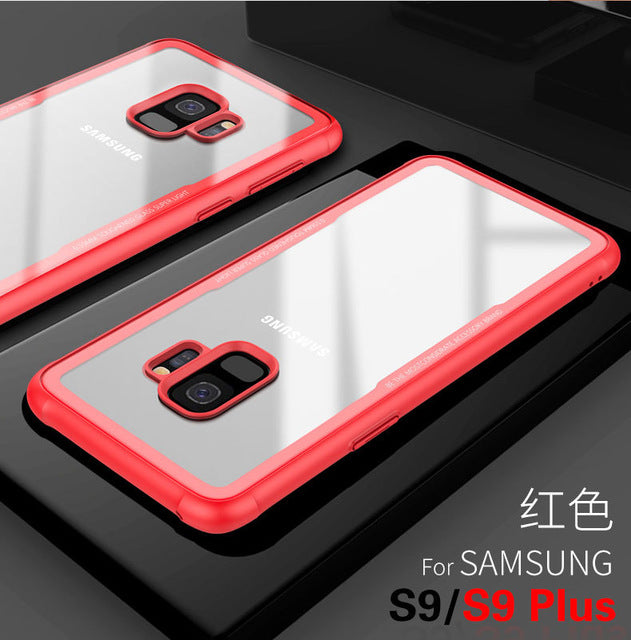 Tempered Glass Case For Samsung S9 Plus Case Back Cover Bumper On The for Samsung Galaxy S9 + Plus S9plus Soft TPU Clear Shell